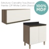 Armario Aereo E Balcao MDF 70cm Kali Carvalho Toq Off White Cetim Nicioli