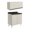 Armario Aereo E Balcao MDF 80cm Kali Bianco Toq Bianco Toq Nicioli