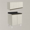 Armario Aereo E Balcao MDF 80cm Kali Bianco Toq Bianco Toq Nicioli
