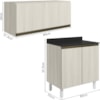 Armario Aereo E Balcao MDF 80cm Kali Bianco Toq Bianco Toq Nicioli