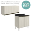 Armario Aereo E Balcao MDF 80cm Kali Bianco Toq Bianco Toq Nicioli
