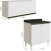 Armario Aereo E Balcao MDF 80cm Kali Bianco Toq Branco Uv Nicioli