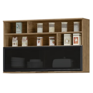 Armario Aereo MDF 120 cm 1 PT Vidro Tosc ATO03 Freijo Freijo MXM Armario Aereo MDF 120 cm 1 PT Vidro Tosc ATO03 Freijo Freijo MXM