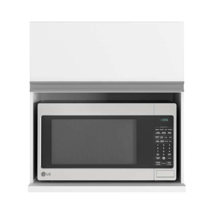 Armario Aereo Nicho Microondas 65 cm 1 Porta Evidence Branco POLIMAN