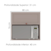 Armario Aereo Nicho Microondas 80 cm Unna Gris POLIMAN
