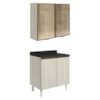Armario Aereo Vidro Balcao 2P 80cm MDF Kali Bianco Toq Bianco Toq Nicioli