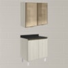 Armario Aereo Vidro Balcao 2P 80cm MDF Kali Bianco Toq Bianco Toq Nicioli
