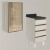 Armario Aereo Vidro Balcao 4G 40 cm MDF Kali Bianco Toq Bianco Toq Nicioli
