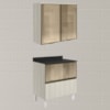 Armario Aereo Vidro Balcao 80 cm MDF Kali Bianco Toq Bianco Toq Nicioli