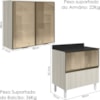 Armario Aereo Vidro Balcao 80 cm MDF Kali Bianco Toq Bianco Toq Nicioli