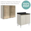 Armario Aereo Vidro Balcao 80 cm MDF Kali Bianco Toq Bianco Toq Nicioli