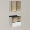 Armario Aereo Vidro Balcao 80 cm MDF Kali Bianco Toq Branco Uv Nicioli