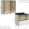 Armario Aereo Vidro Balcao 80 cm MDF Kali Bianco Toq Branco Uv Nicioli