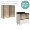 Armario Aereo Vidro Balcao 80 cm MDF Kali Bianco Toq Branco Uv Nicioli