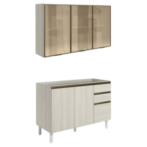 Armario Aereo Vidro Balcao Pia MDF Kali Bianco Toq Bianco Toq Nicioli Armario Aereo Vidro Balcao Pia MDF Kali Bianco Toq Bianco Toq Nicioli