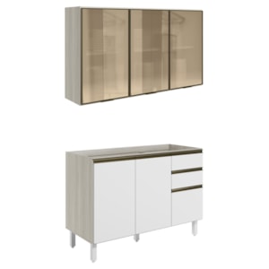 Armario Aereo Vidro Balcao Pia MDF Kali Bianco Toq Branco Uv Nicioli Armario Aereo Vidro Balcao Pia MDF Kali Bianco Toq Branco Uv Nicioli