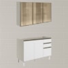 Armario Aereo Vidro Balcao Pia MDF Kali Bianco Toq Branco Uv Nicioli