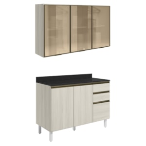 Armario Aereo Vidro Balcao Tampo MDF Kali Bianco Toq Bianco Toq Nicioli Armario Aereo Vidro Balcao Tampo MDF Kali Bianco Toq Bianco Toq Nicioli