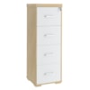 Armario Arquivo 4 Gavetas Pasta Suspensa 132X47 cm Carvalho Branco Artany