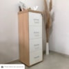 Armario Arquivo 4 Gavetas Pasta Suspensa 132X47 cm Carvalho Branco Artany