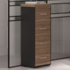 Armario Arquivo 4 Gavetas Pasta Suspensa 132X47 cm Nogal Preto Artany