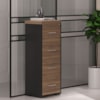 Armario Arquivo 4 Gavetas Pasta Suspensa 132X47 cm Nogal Preto Artany