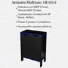 Armario Baixo Multiuso 2 Portas ME4164 Preto Azul Tecno Mobili