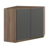 Armario Canto Obliquo 2P MDF 75cm Kali 12209 Carvalho Toq Chumbo Nicioli