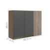 Armario Canto Reto 2P MDF 89cm Kali 12213 Carvalho Toq Chumbo Nicioli
