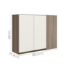 Armario Canto Reto 2P MDF 89cm Kali 12213 Carvalho Toq Off White Cetim Nicioli