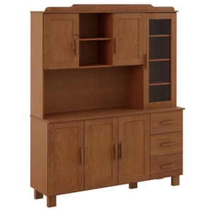 Armario De Cozinha 6 Portas 155 cm Madeira Macica Taeda 1290C Castanho Festra