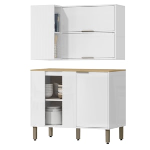 Armario E Balcao Canto 98 cm GLOR ABGL03 Branco Neve MXM Armario E Balcao Canto 98 cm GLOR ABGL03 Branco Neve MXM