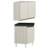 Armario E Balcao Canto Obliquo 75cm MDF Kali Bianco Toq Bianco Toq Nicioli