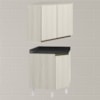 Armario E Balcao Canto Obliquo 75cm MDF Kali Bianco Toq Bianco Toq Nicioli