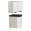 Armario E Balcao Canto Obliquo 75cm MDF Kali Bianco Toq Branco Uv Nicioli