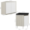 Armario E Balcao Canto Obliquo 75cm MDF Kali Bianco Toq Branco Uv Nicioli