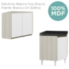 Armario E Balcao Canto Obliquo 75cm MDF Kali Bianco Toq Branco Uv Nicioli