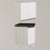 Armario E Balcao Canto Obliquo 75cm MDF Kali Bianco Toq Branco Uv Nicioli
