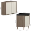 Armario E Balcao Canto Obliquo 75cm MDF Kali Carvalho Toq Bianco Toq Nicioli