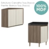 Armario E Balcao Canto Obliquo 75cm MDF Kali Carvalho Toq Bianco Toq Nicioli