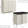 Armario E Balcao Canto Reto 89cm MDF Kali Bianco Toq Bianco Toq Nicioli