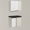 Armario E Balcao Canto Reto 89cm MDF Kali Bianco Toq Branco Uv Nicioli