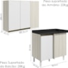 Armario E Balcao Canto Reto 89cm MDF Kali Bianco Toq Branco Uv Nicioli