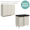 Armario E Balcao Canto Reto 89cm MDF Kali Bianco Toq Branco Uv Nicioli