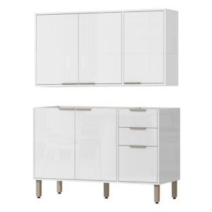 Armario E Balcao Pia 120 cm GLOR ABGL24 Branco Neve MXM Armario E Balcao Pia 120 cm GLOR ABGL24 Branco Neve MXM