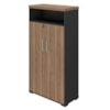 Armario Escritorio 2 Portas Com Nicho 173X90 cm Nogal Preto Artany