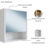 Armário Espelheira 1 Porta 42 cm B85 Branco NOVAM