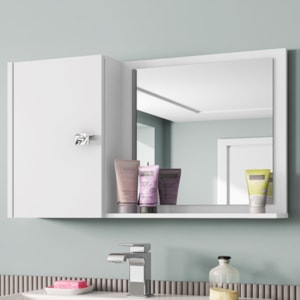 Armario Espelheira 1 Porta 57 cm Genova Branco BECHARA