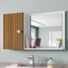 Armario Espelheira 1 Porta 57 cm Genova Branco Ripado BECHARA