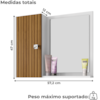 Armario Espelheira 1 Porta 57 cm Genova Branco Ripado BECHARA